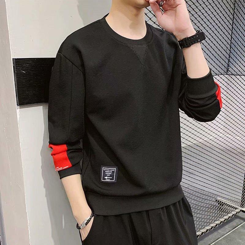 Men's Crew Neck Sweater Spring 2026 New Korean Version Trendy Casual Clothes Spring and Autumn Loose Long-sleeved Jacket