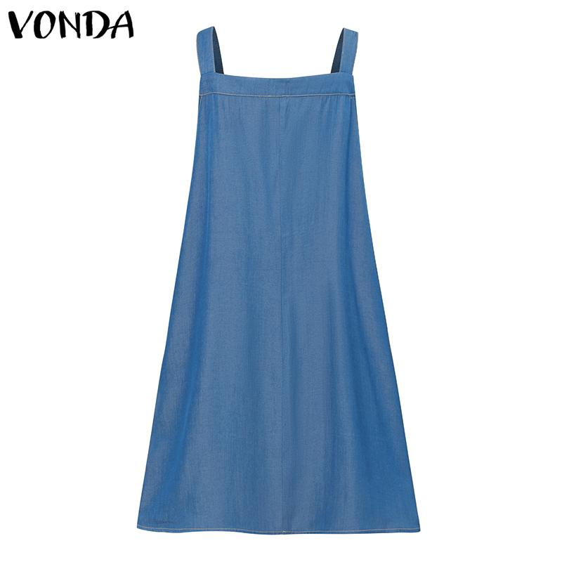 VONDA Summer Women Strap Sleeveless Solid Color Lotus Leaf Hem Casual Thin Mini Dress