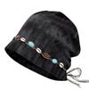 Women's Ethnic Tie-Dye Tassel Beanie with Beaded Butterfly Decor