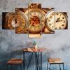 Relojes Colgantes Vintage Lienzo 5 Piezas Cinco Paneles Impresión de Pared Póster de Arte Moderno Imagen Decoración del Hogar Regalo Para Él Para Ella