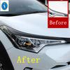 Shiny / Carbon Fiber Front Head Lights Lamps Eyelid Eyebrow Stripes Panel Cover Trim Accessories For Toyota C-HR CHR 2016 -