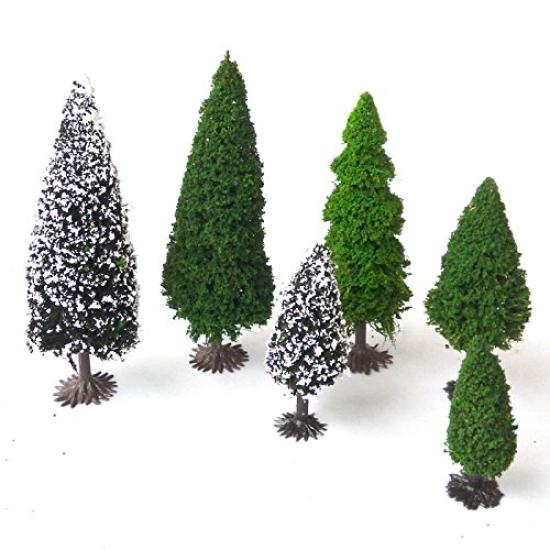 OrgMemory Model Trees, Model Trees, Diorama Trees, 19 Trees, 5-15 cm, HO Gauge, Model, Landscape, Railway Model, Architectural Model, Miniature
