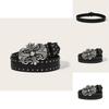 Punk Leather Belt For Men With Rivet Studs And Buckle Casual Waist Accessory For Hip Hop Style
