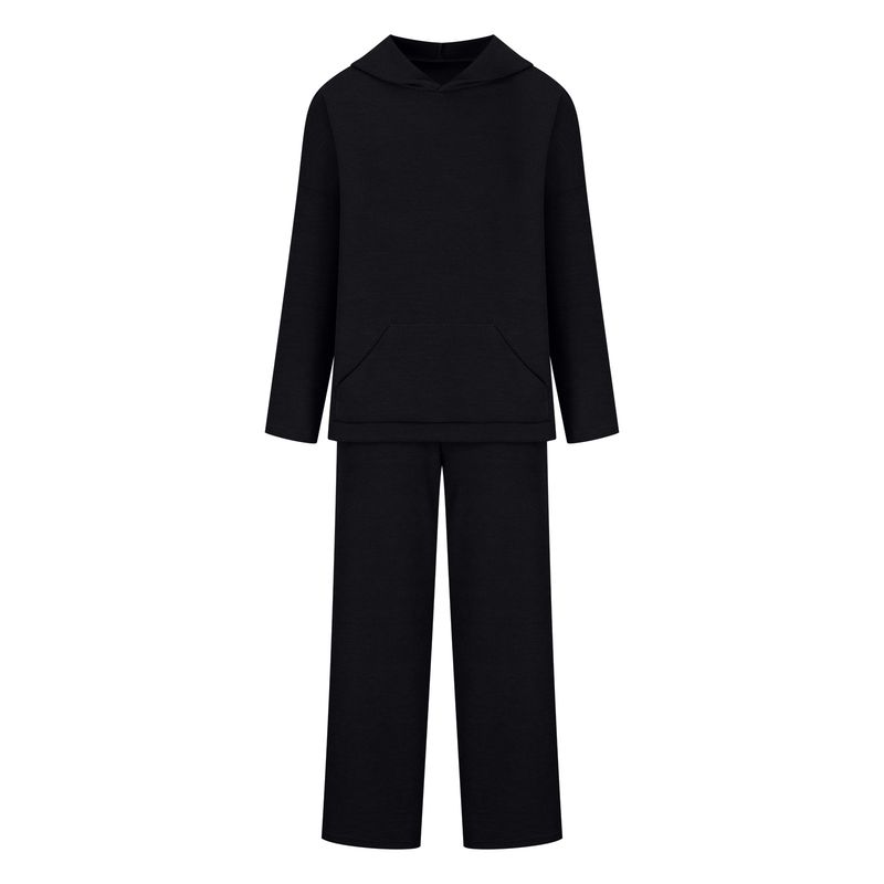 

Модный спортивный худи-костюм, комплект из двух предметов, 2024 Black M