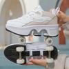 33-42 Kids/ Mens Four Wheels Sneakers with On Double Wheels Roller Sneakers  Deformation  Roller Skate Shoes for Girls