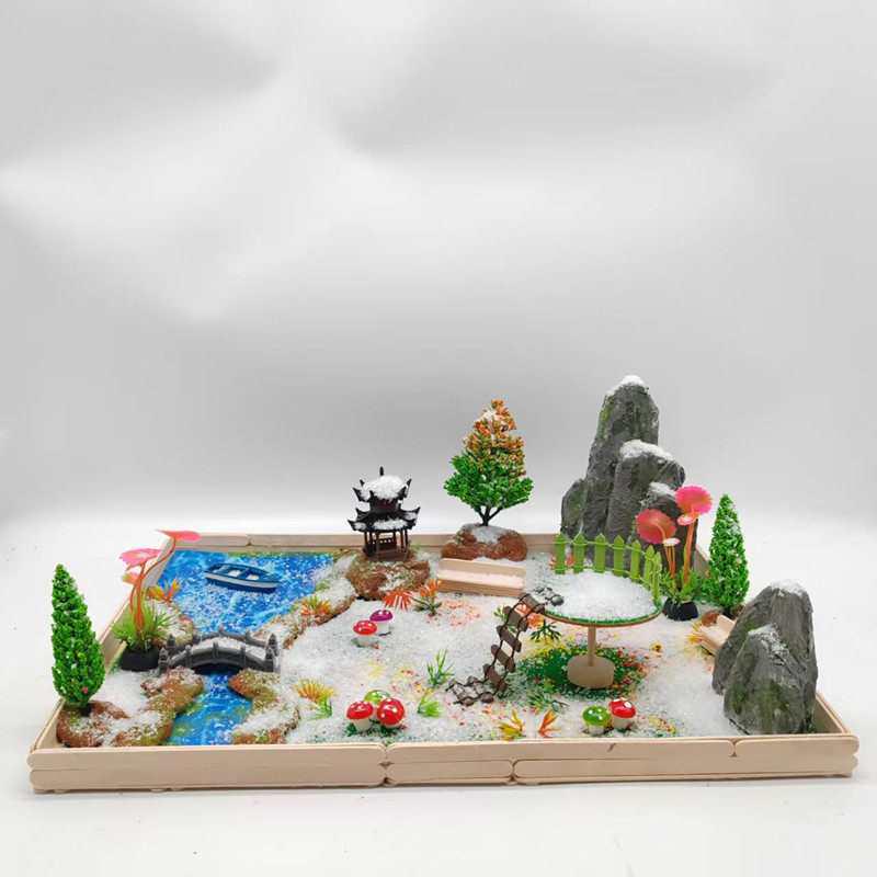 DIY Model Landscape Kit: Green Plants & Scenery Ornaments for Children's Creative Crafting