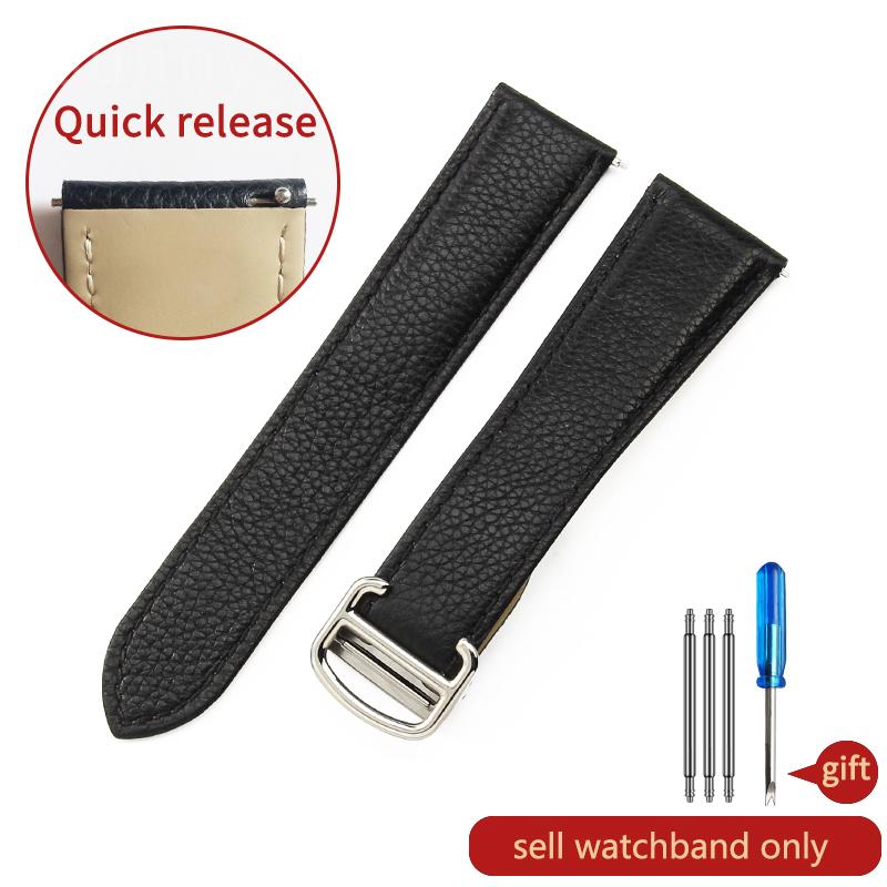 

Ремешок из кожи личи для Cartier TANK SOLO RONDE DE Ремешок из кожи с зернистостью личи 20 23 25 мм Аксессуары для часов 25mm