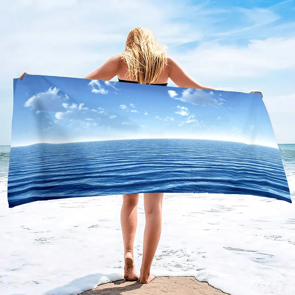 Beach Ocean Microfiber Beach Towels Quick Drying Towel,Retro Tropical Summer Absorbent Sand Free Sandless Swim Pool Beach Towel