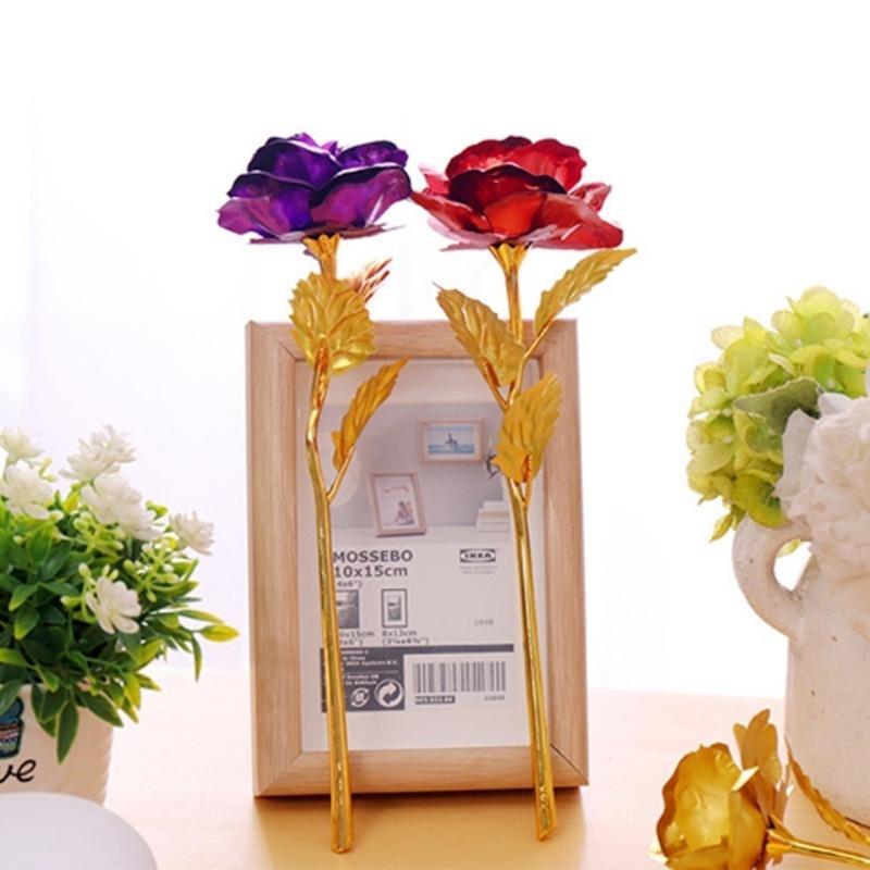 Fashion Romantic 24K Gold Plated Golden Rose Flower for Valentine's Day Lovers' Gift