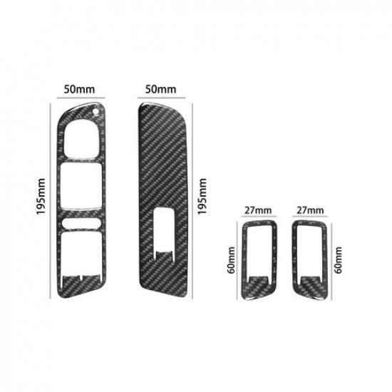4Pcs For Volkswagen Tiguan Carbon Fiber Interior Door Control Kit Cover Trim