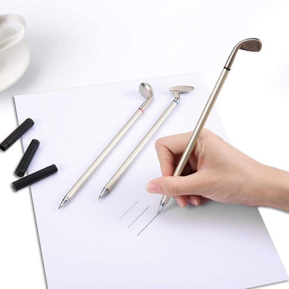 Golfschläger Schwarz/Rot/Blau Tinte Golf-förmiger Geschenkkugelschreiber Golf-Putter Stift-Set Neutraler Stift Gelstift