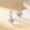 Korean Style Four-Leaf Clover Zirconia Earrings - Elegant Gift for Women