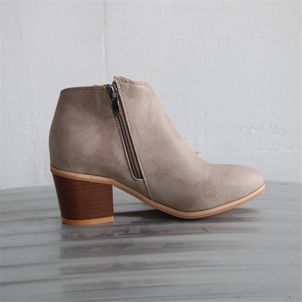 2021 Autumn Plus Size Chunky Heel Pumps with Pointed Toe and Bare Ankle for Casual Wear