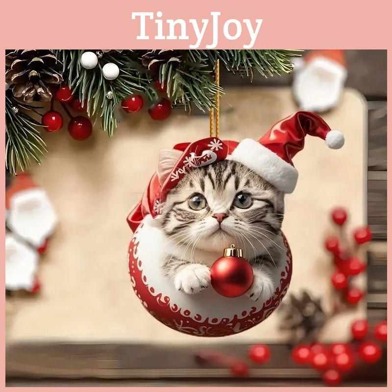 Car Decor Acrylic Cat Cartoon Style For Christmas Festive Auto Interior Ornament
