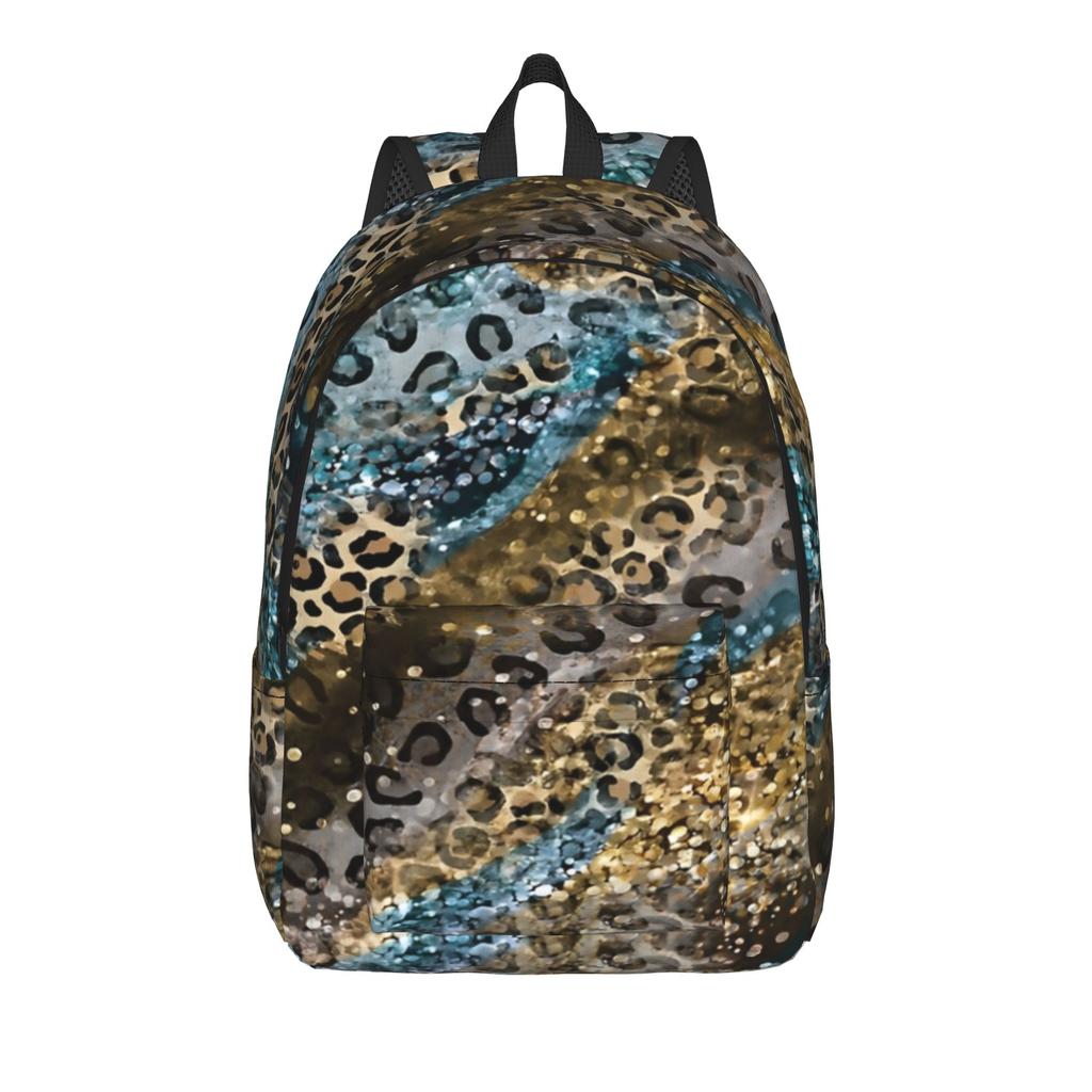 Rainbow Leopard Backpack for Men Women Cool High School Work Daypack Lgbt Pride Laptop Computer Canvas Bags Durable