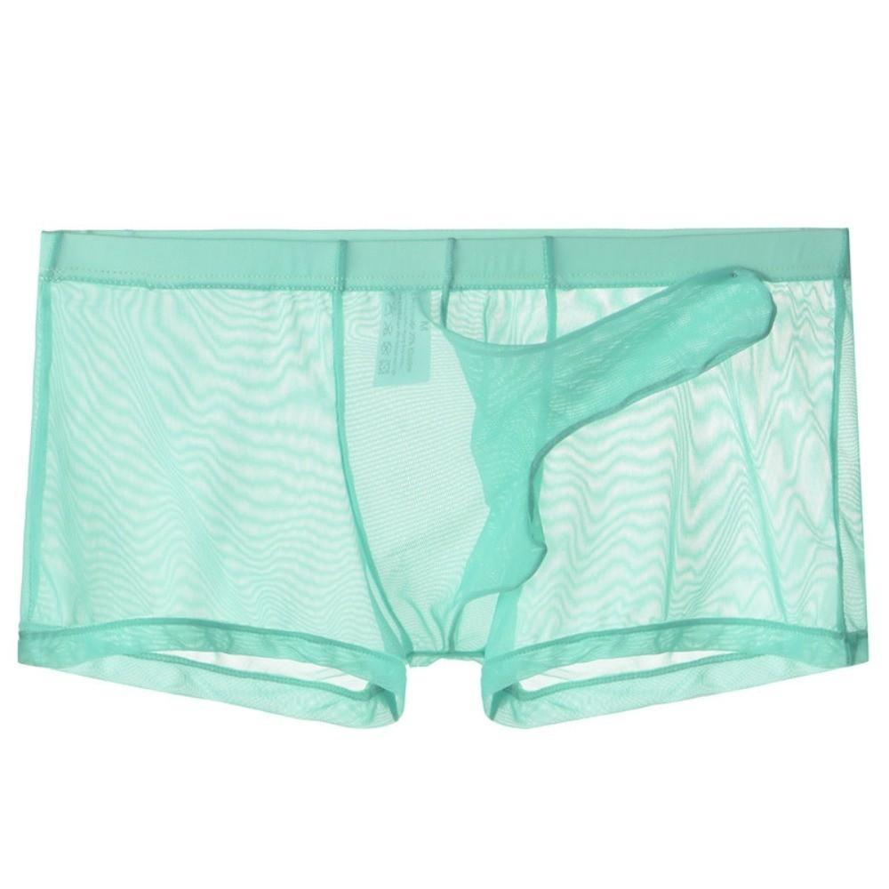 See-through Transparent Underpants U Convex Mesh Boxer Shorts Breathable Men's Pouch Briefs  Male