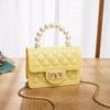 Women's Crossbody Argyle Jelly Bag with Pearl Coin Purse