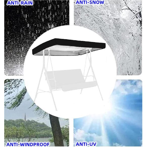 Classic Red Porch Swing Canopy Replacement, 2-3 Seat Waterproof Fabric Swing Canopy, 191*120*18/23cm