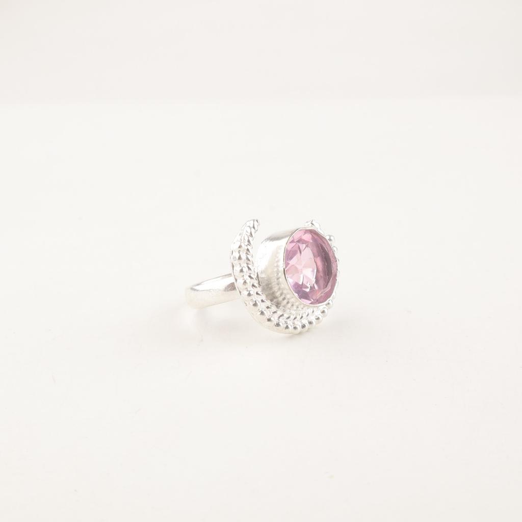 Morganite Gemstone 925 Sterling Silver Handmade Jewelry June Birthstone  Ring RR-48-6