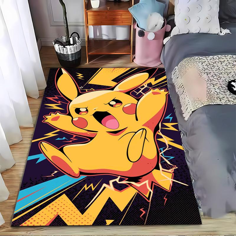 Yellow Cartoon Character Carpet with Lightning Pop Art Style Design Suitable for use as an anti-slip for living room bedroom sofas 40x60cm( 15x23in )