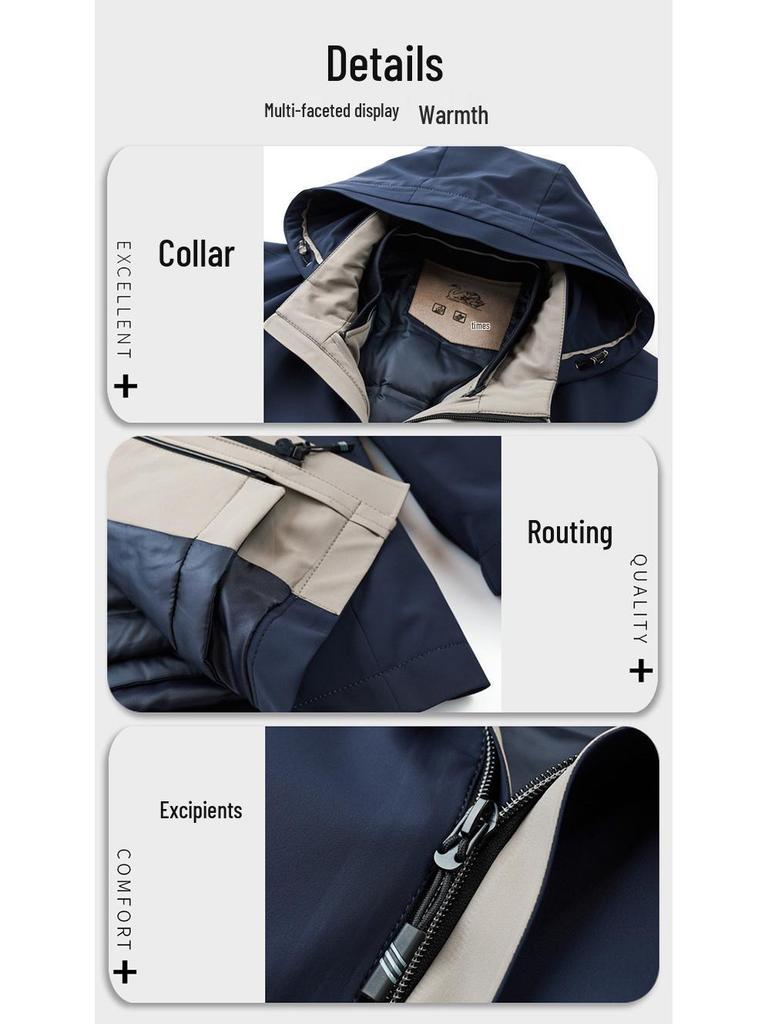Men's High-End Winter Down Jacket: Middle-Aged & Elderly Business Casual, Thickened Warm Hooded Coat