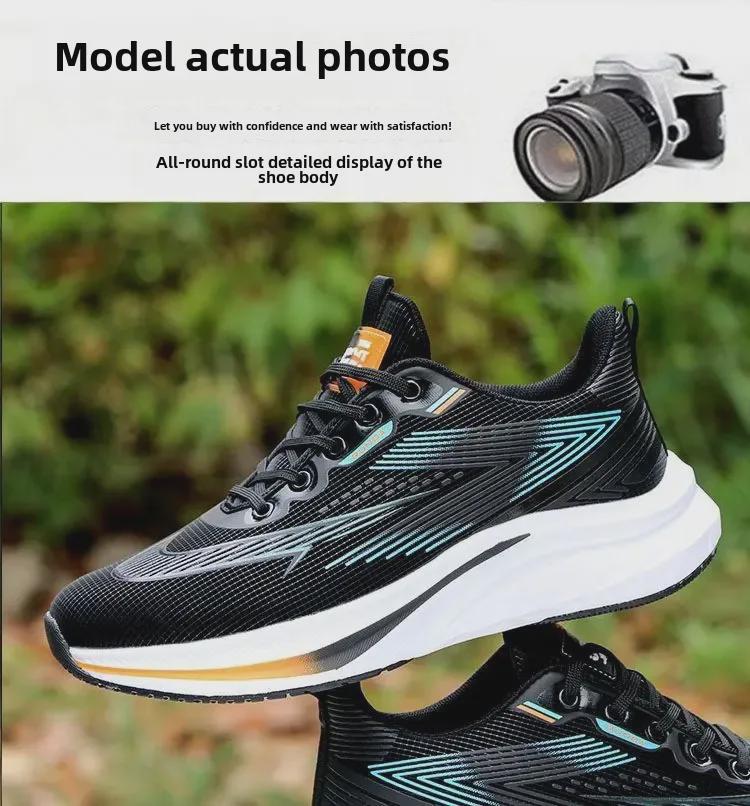 Men's 2025 Autumn Waterproof Leather Running Shoes - Ultra-Light, Trendy Sports Footwear for Students