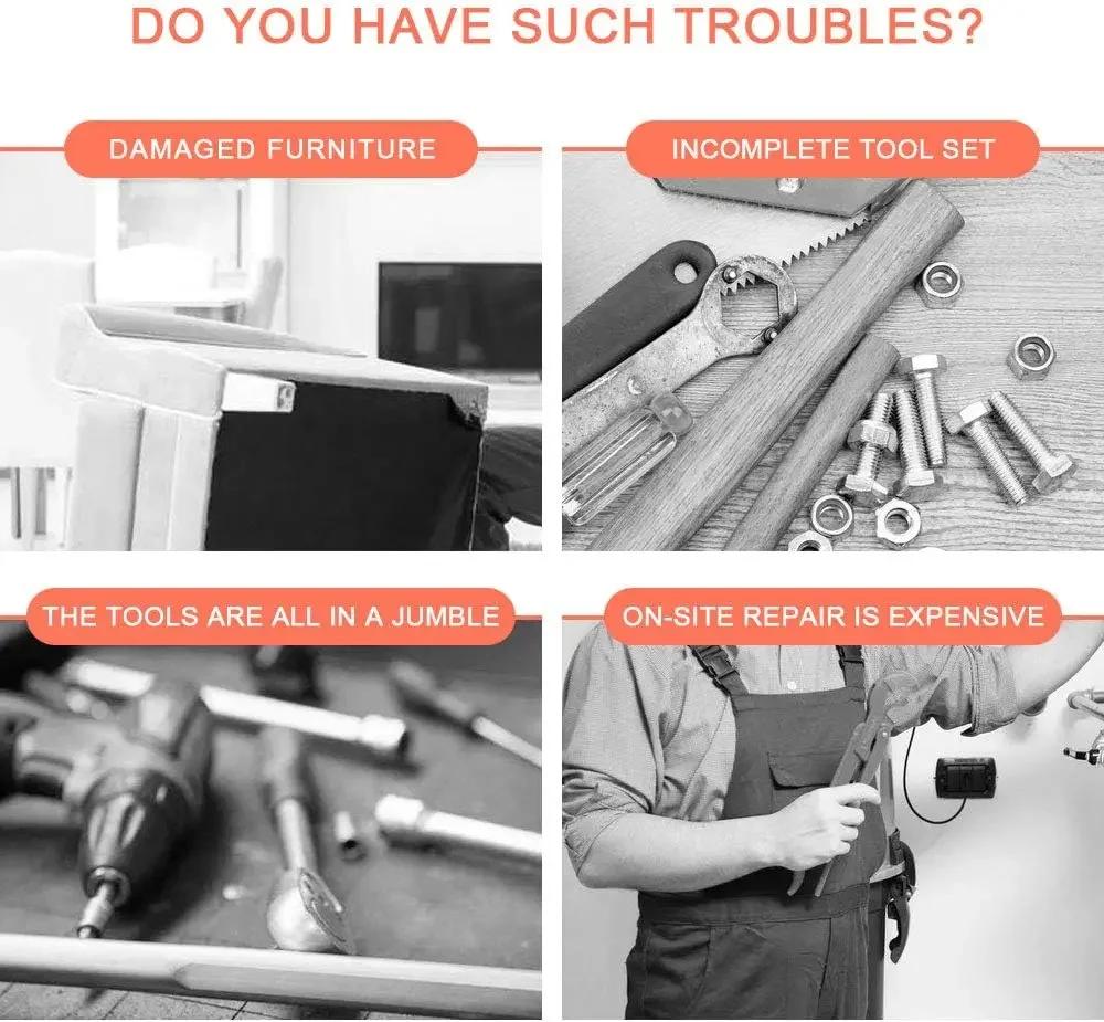 102PCS Household Tool Set Hardware Tool Box Electrician's Hardware Set Car Repairing Tools Woodworking Tools Combination Set