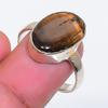 Natural Tiger Eye Gemstone 925 Sterling Silver Jewelry Ring Size 7.5 ZS-1528