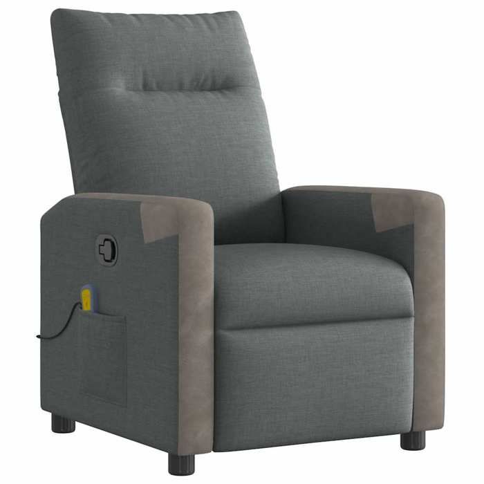 VidaXL Fauteuil de massage inclinable Gris foncé Tissu 4104845