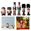 Christmas Nutcracker Figure Nutcracker Figure Decor Statue Sculpture Photo Props Resin Ornament for Bookshelf Shelves Party