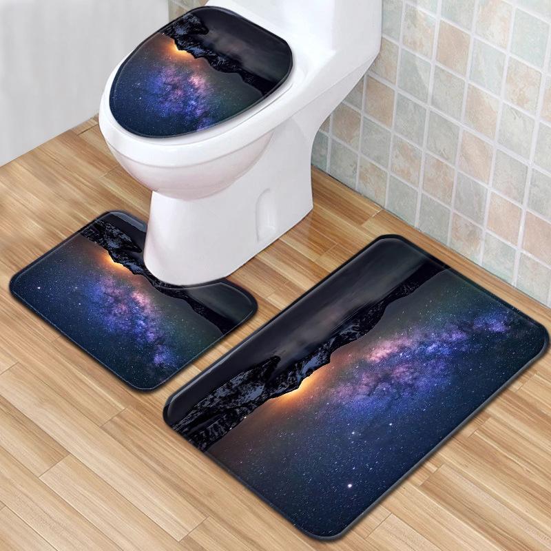 Star Bathroom Floor Mat Toilet Three-Piece Set