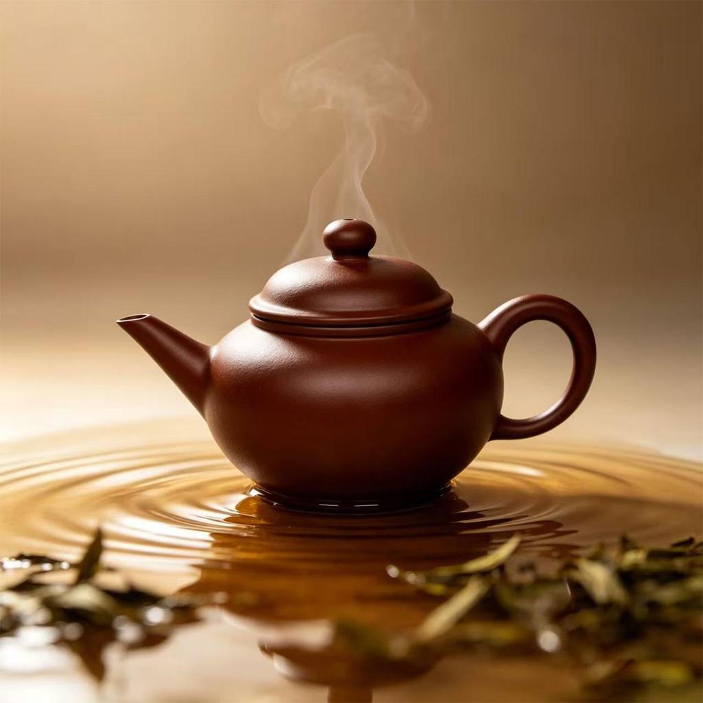 Chaozhou Da Hong Pao Zini Purple Clay Teapot - Small Horizontal Kung Fu Brewing Set