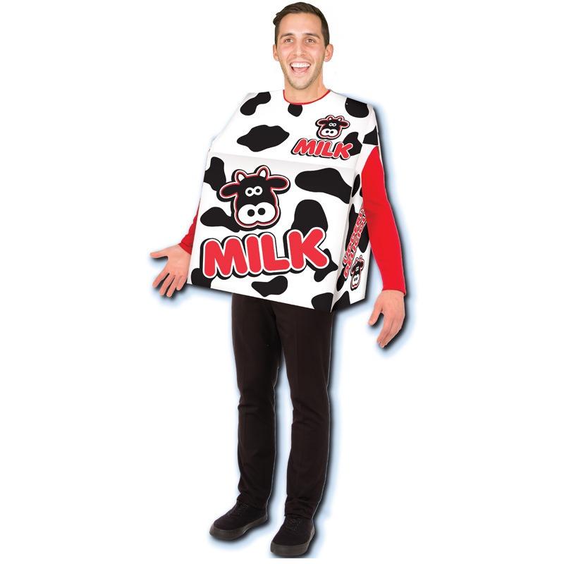 Halloween Adult Funny Food Play Clothes, Milk Box School Sports Fun Play Stage Clothes