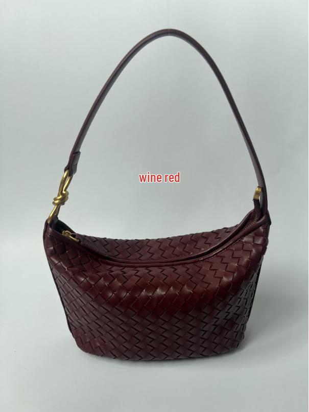 Handmade Women's Soft Leather Woven Shoulder Bag