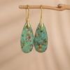 Elegant Teardrop Dangling Earrings With Two Tone Stones Lightweight Sophisticated Alloy For Daily Wear And Evening Event