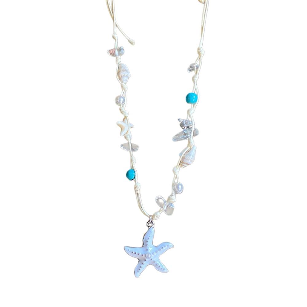 Choker Shell Starfish Necklace Summer Sea Series Starfish Beach Neck Chain  Vacation StyleC