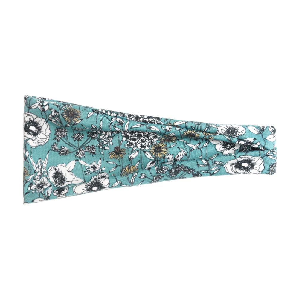 Dámská sportovní jógová pot absorbující čelenka - Široký okraj, Tištěný design, Vlasový doplněk