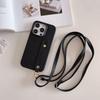 Crossbody Litchi Leather Finger Clasp Case for iPhone 15 Pro Max 12 11 14 Plus 13 Mini 7 8 SE2022 Long Lanyard Slim Cover Fundas