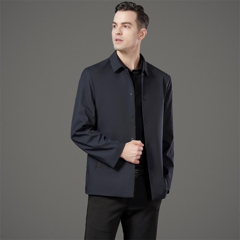 Men's Seamless Jacket for Autumn/Winter 2025: High-End Business Casual Outerwear for Middle-Aged and Elderly.