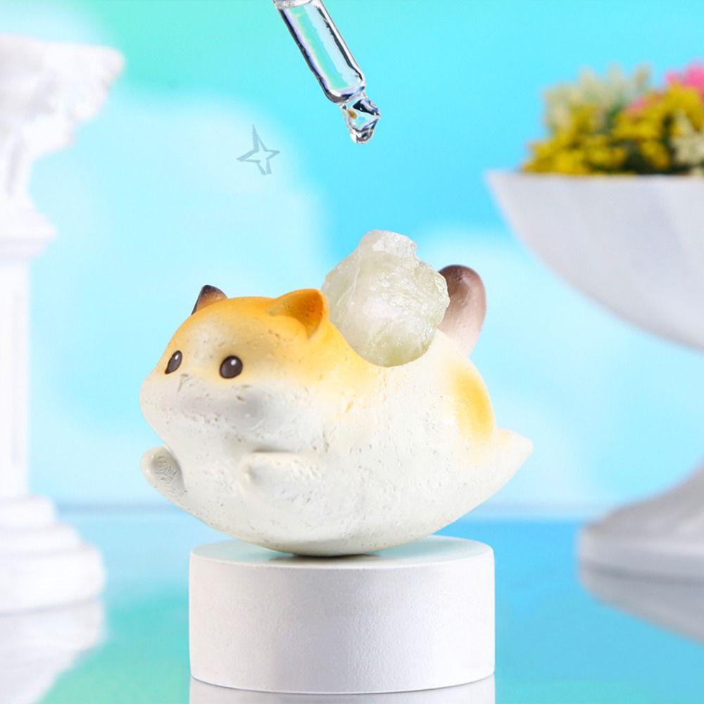Creative Cat Statue Resin Miniatures Figurine Crafts Cat Swinging Ornament  Living Room