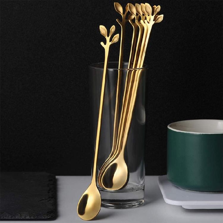 6 Pack Tableware Dessert Spoons Stirring Spoon for Kitchen Stirring Mixing Sugar