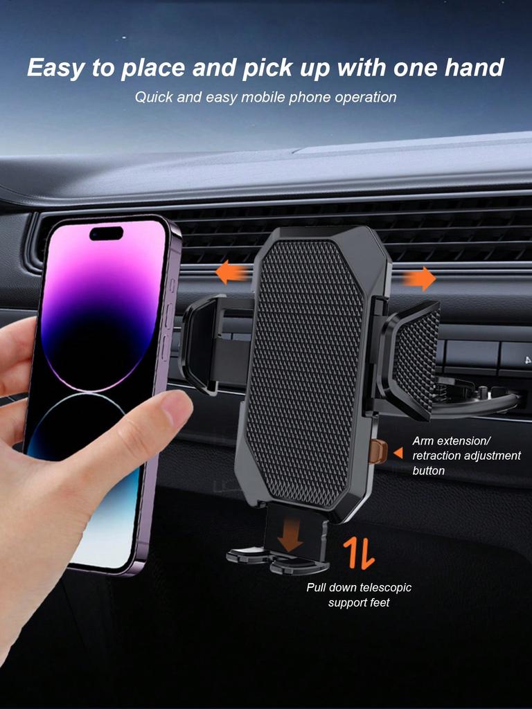 Car CD Slot Phone Holder, Auto Locking 360° Rotation, No Drilling Non-Slip Design, Fits 4.0–6.7 Inch Phones