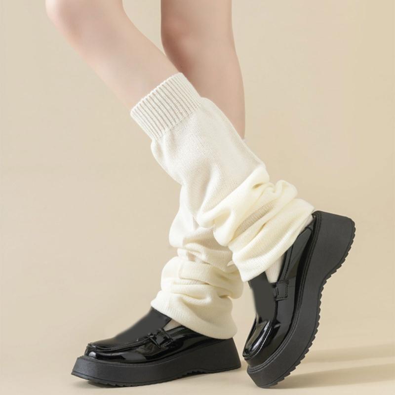 Comfortable Wide Bubble Socks With Breathable Fabric And Stacked Design Loose Slouch Thigh High Boot Socks For Women