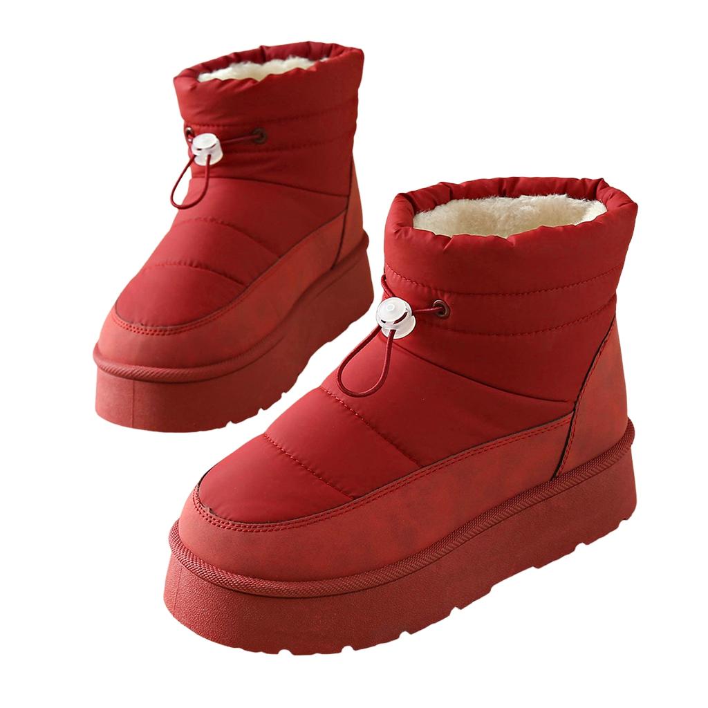 Women's Winter Snow Boots with Thick and Faux Collar - Warm Lined for Cold