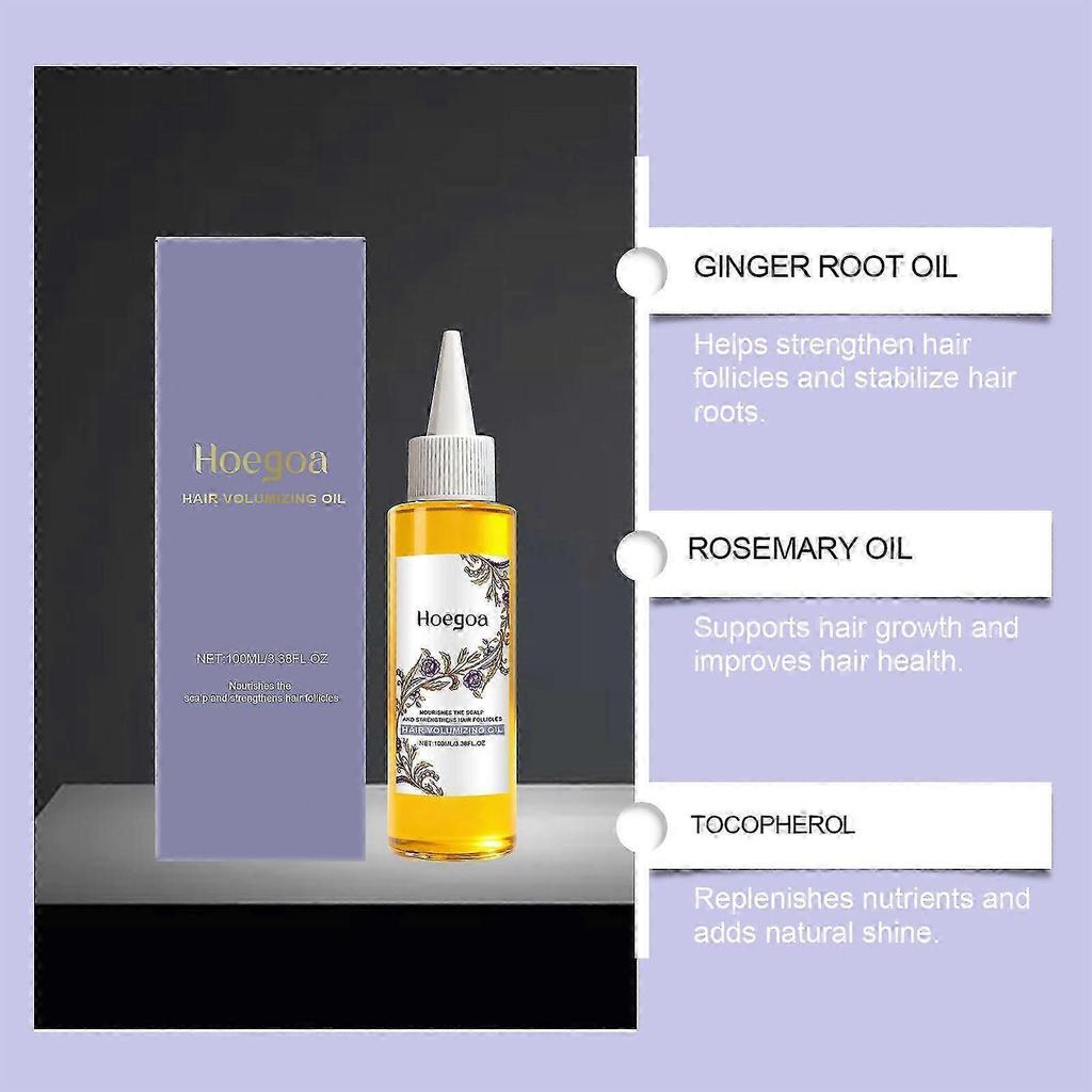 Hair Volumizing Oil 100ML - Nourish Scalp & Strengthen Hair Follicles with Ginger Root Oil, Rosemary Oil & Tocopherol, Lightweight Non-Sticky Formula