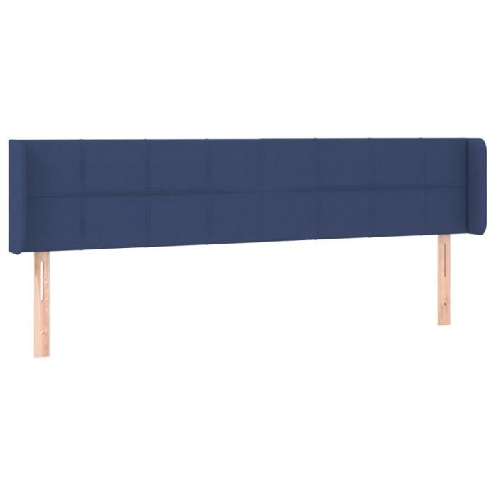 VidaXL Tête de lit avec oreilles Bleu 163x16x78-88 cm Tissu3118780