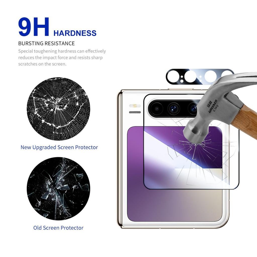 RURIHAI For Huawei Pura X Screen Protector+Camera Lens Protector Silk Printing High Aluminium-Silicon Glass Film Easy Installation