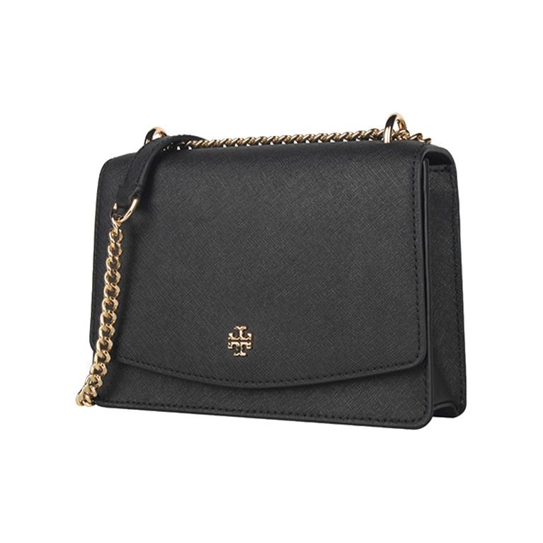 Tory Burch Minimalist Flap Closure Leather Shoulder Crossbody Bag Women Bags Black 63982-001