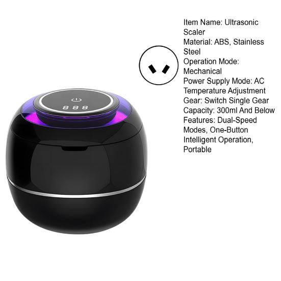 Ultrasonic Scaler Efficient Ultrasonic Cleaning Technology One-button Denture Scaler 5/10min One-Button Operation LED Display