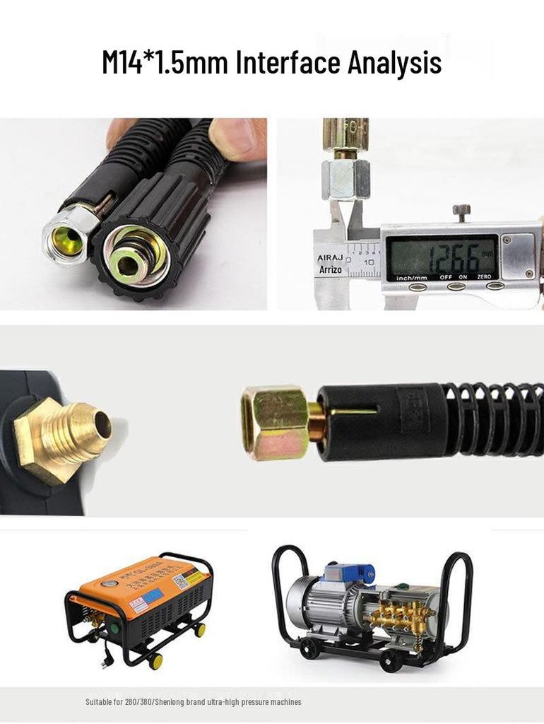 High-Pressure Black Cat Car Washer with Explosion-Proof Rubber Hose, Single Layer Steel Wire, for Small & Medium Households (280/380)